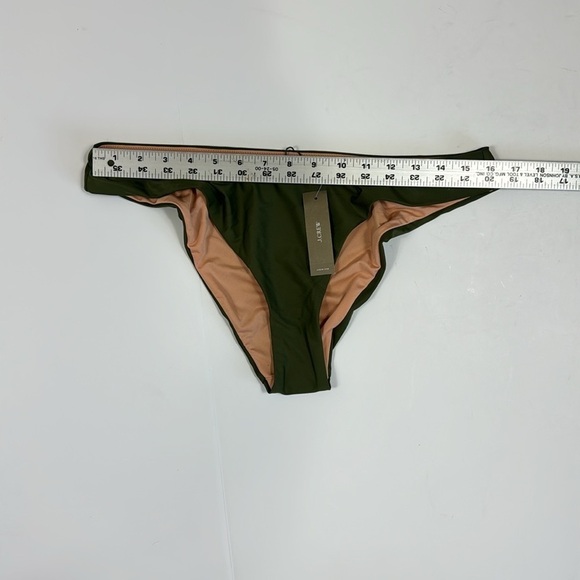 J. Crew Bikini Bottom Women's L Green Curved Waist Cheeky New BC125 7836 - Picture 5 of 13